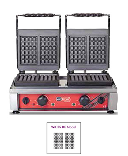 İkili Kare Waffle Makinesi WK 25 DE