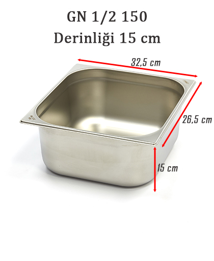 Standart Gastronom Küvet GN 1/2 150 (Derinlik 15 cm)
