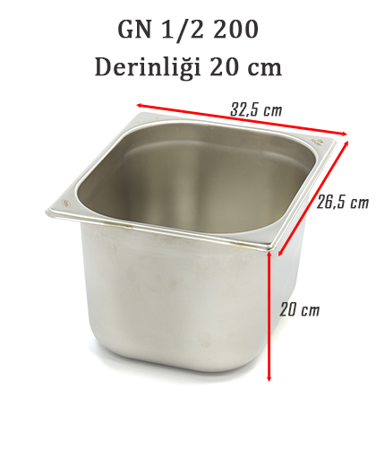 Standart Gastronom Küvet GN 1/2 200 (Derinlik 20 cm)