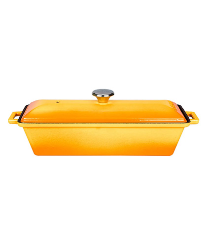 Lava Terrine Ekmek Tenceresi Döküm Demir Kapak Dikdörtgen 9x23 cm. 