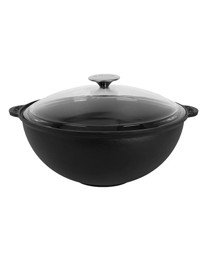 Lava Yuvarlak Özbek Kazanı Tencere Cam Kapak Metal Tepe Ø30 cm.