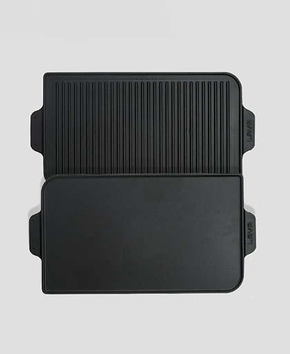 Dikdörtgen Izgara Çift Yön Hot Plate Çift Kulplu 26x47 cm.