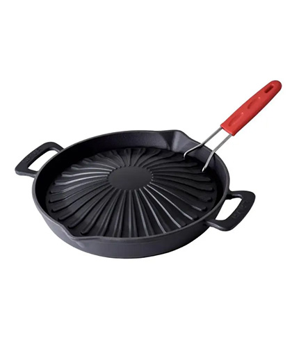 Yuvarlak Grill Izgara Tava Çift Saplı Ø32 cm.