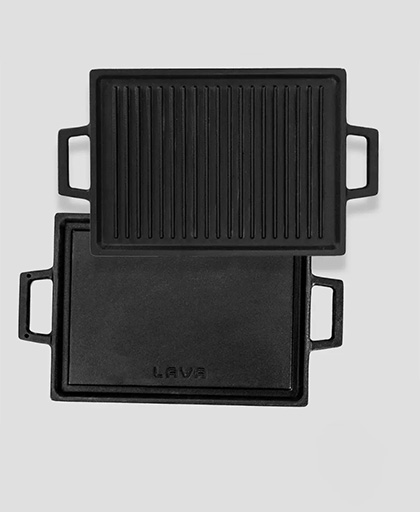 Dikdörtgen Çift Yön Izgara ve Düz Yüzey Hot Plate 22x15 cm.