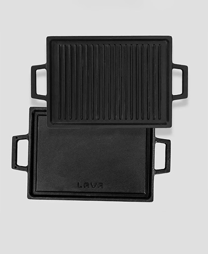 Dikdörtgen Çift Yön Izgara Hot Plate Çift Kulplu 22x30 cm.