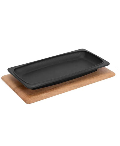 Dikdörtgen Servis Tabağı ve Kayın Servis Ahşabı 30x15cm.