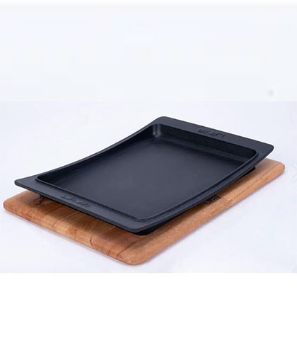 Dikdörtgen Servis Tabağı ve Kayın Servis Ahşabı 36x24cm.