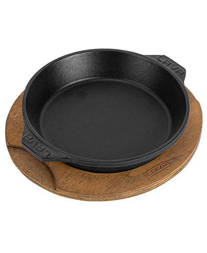 Yuvarlak Servis Tabağı ve Ahşap altlığı Ø16cm.