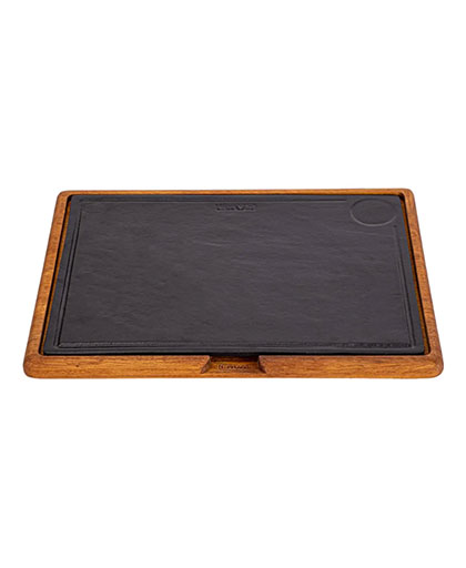 Ahşap ve Döküm Demir Hot Plate Servis Tahtası 30x40cm.