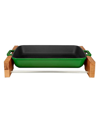 Dikdörtgen Rosto ve Fırın Tepsisi Çift Kulplu Kayın Servis Ahşabı Renkli 22x30 cm.