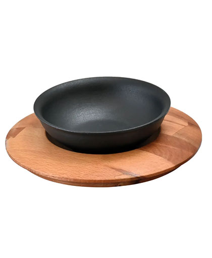 Yuvarlak Çorba Kasesi ve Kayın Servis Ahşabı Ø14cm.