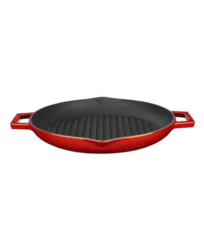 Yuvarlak Izgara Tava Çift Saplı Renkli Ø26 cm.