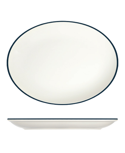Modest Navy Lona Oval Tabak 33 cm