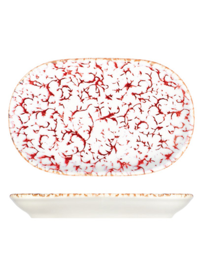 Venecia Maroon Magnus Oval Kayık Tabak 14 cm (14x9 cm)